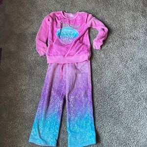 Justice cozy girls fleece top and bottoms